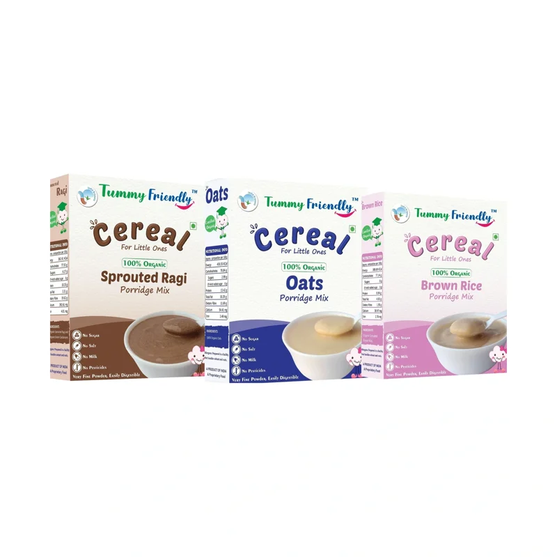 Stage 1 Sprouted Porridge Mixes Combo 3 Packs | USDA Organic | 6+ Months | 600 g