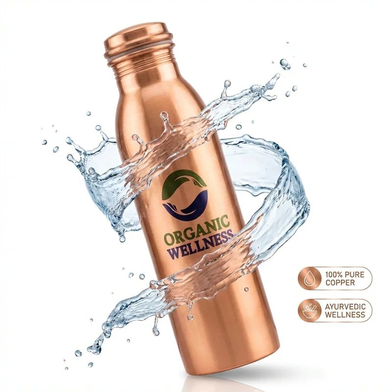 Organic Wellness Copper Bottle – Pure Copper – Ayurvedic Health Benefits – 900 ml