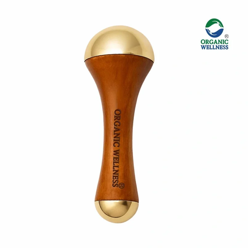 Organic Wellness Kansa Wand Face Massager – Ayurvedic, Wooden Handle – Detoxification & Relaxation