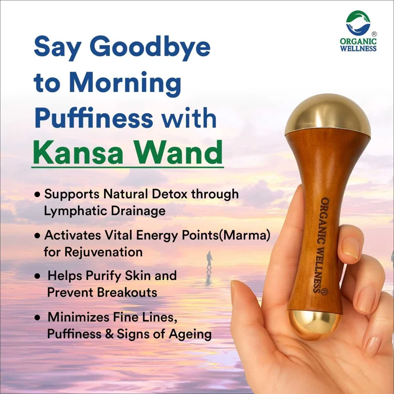 Organic Wellness Kansa Wand Face Massager – Ayurvedic, Wooden Handle – Detoxification & Relaxation thumbnail