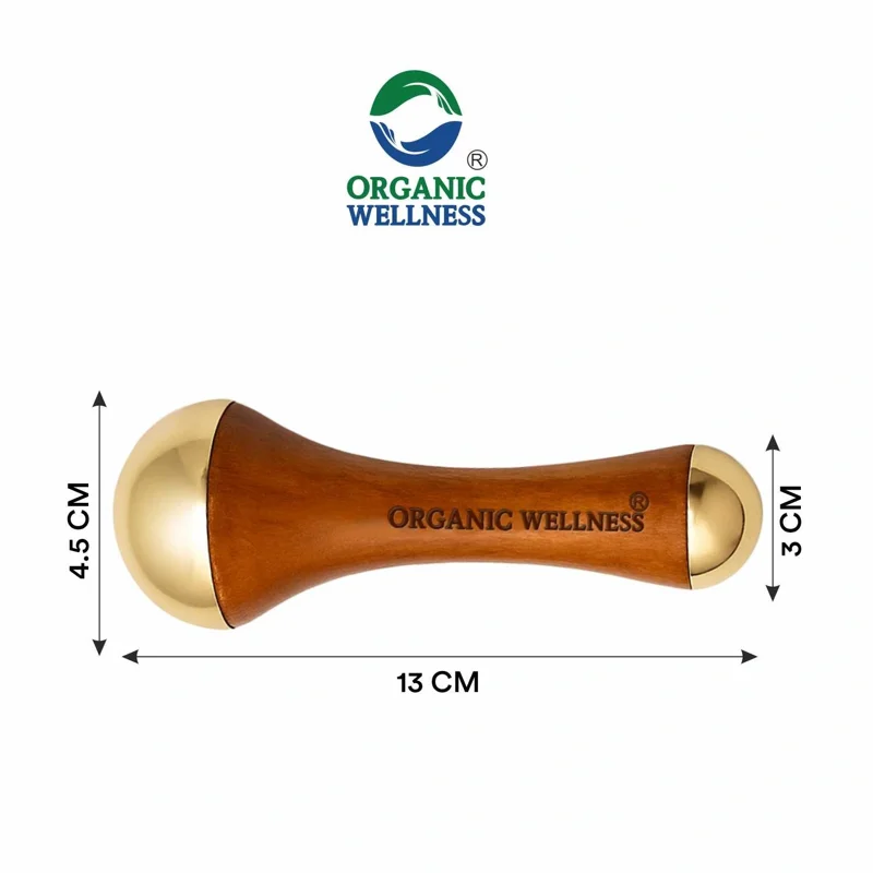 Organic Wellness Kansa Wand Face Massager – Ayurvedic, Wooden Handle – Detoxification & Relaxation thumbnail