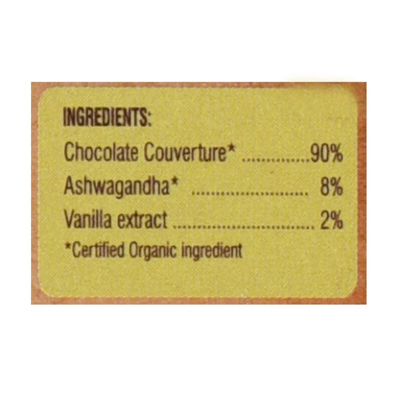 Organic Wellness Ashwagandha Chocolate – Stress Relief in Every Bite – 42.5 g thumbnail