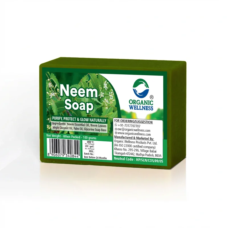 Organic Wellness Neem Soap – Handmade – Anti-Bacterial, Cold-Pressed – 100 g