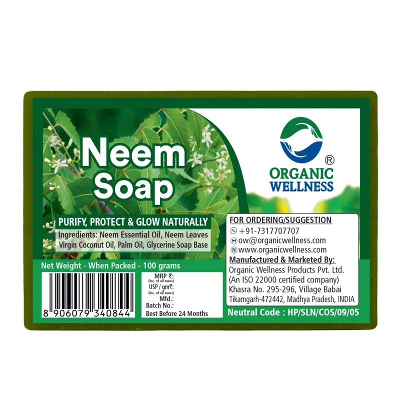 Organic Wellness Neem Soap – Handmade – Anti-Bacterial, Cold-Pressed – 100 g thumbnail