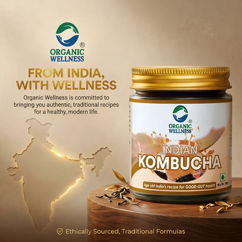 Organic Wellness Indian Kombucha Powder – Certified Organic – Probiotic Health Drink – 100 g thumbnail