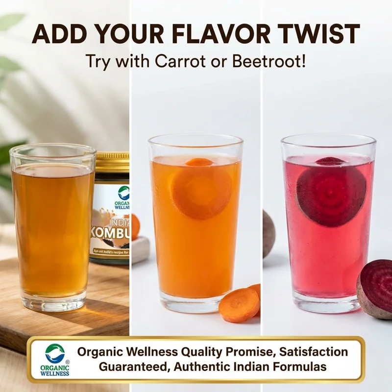 Organic Wellness Indian Kombucha Powder – Certified Organic – Probiotic Health Drink – 100 g thumbnail