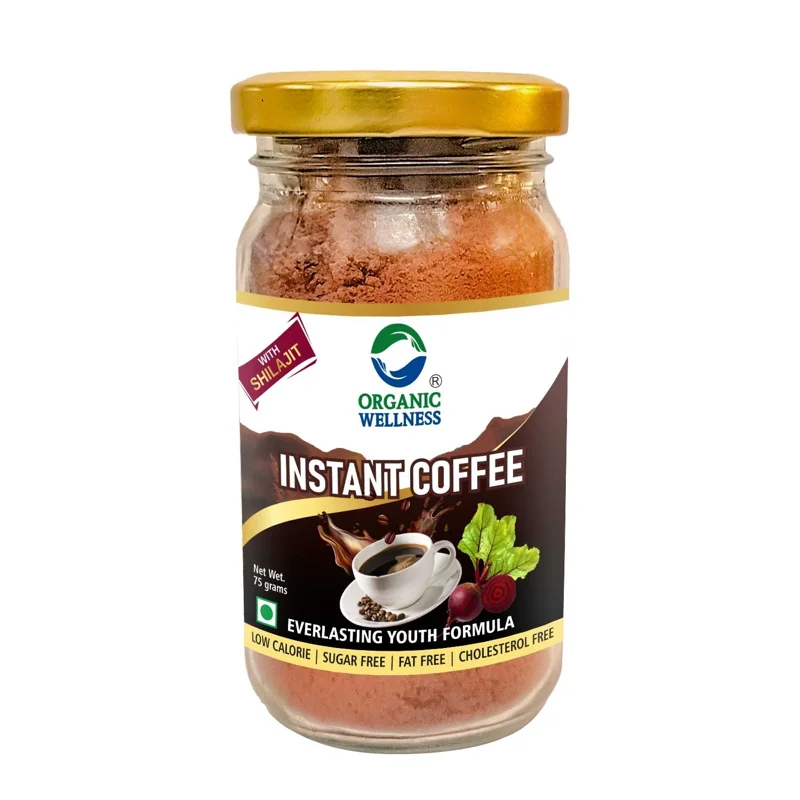 Organic Wellness Instant Coffee Powder with Shilajit – Energy Boost – 75 g