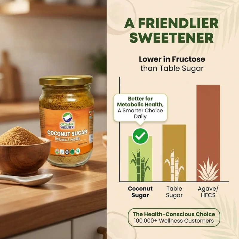 Organic Wellness Coconut Sugar – Natural Low GI Sweetener – Unrefined – 150 g thumbnail