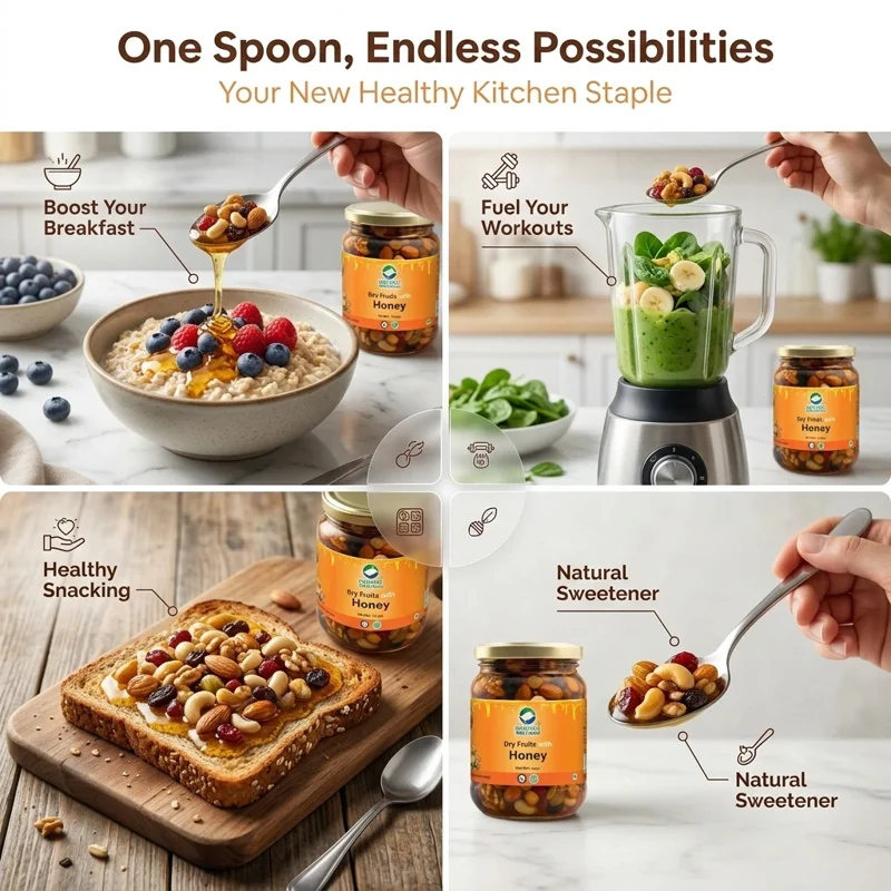 Organic Wellness Dry Fruits with Honey – Premium Nuts in Raw Honey – 350 g thumbnail