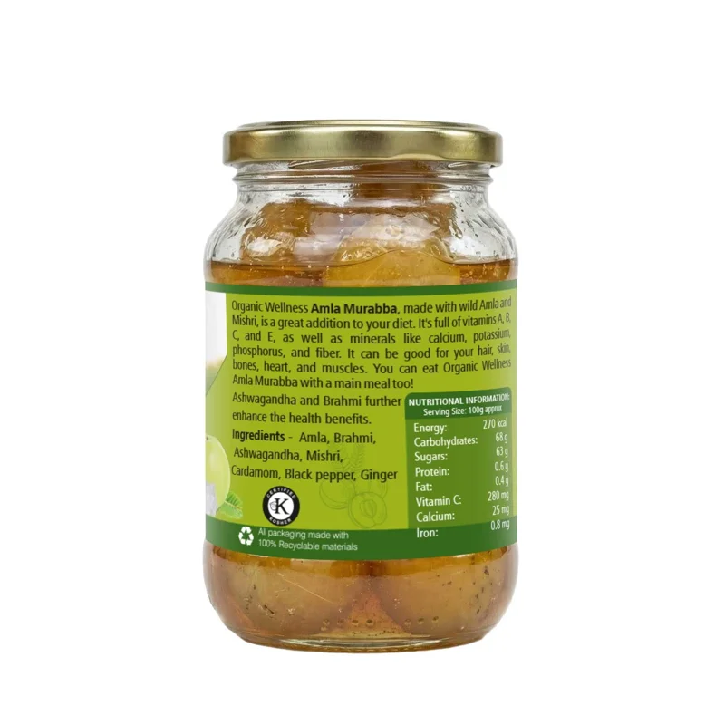 Organic Wellness Amla Murabba – Certified Organic – Traditional Gooseberry Preserve – 350 g thumbnail
