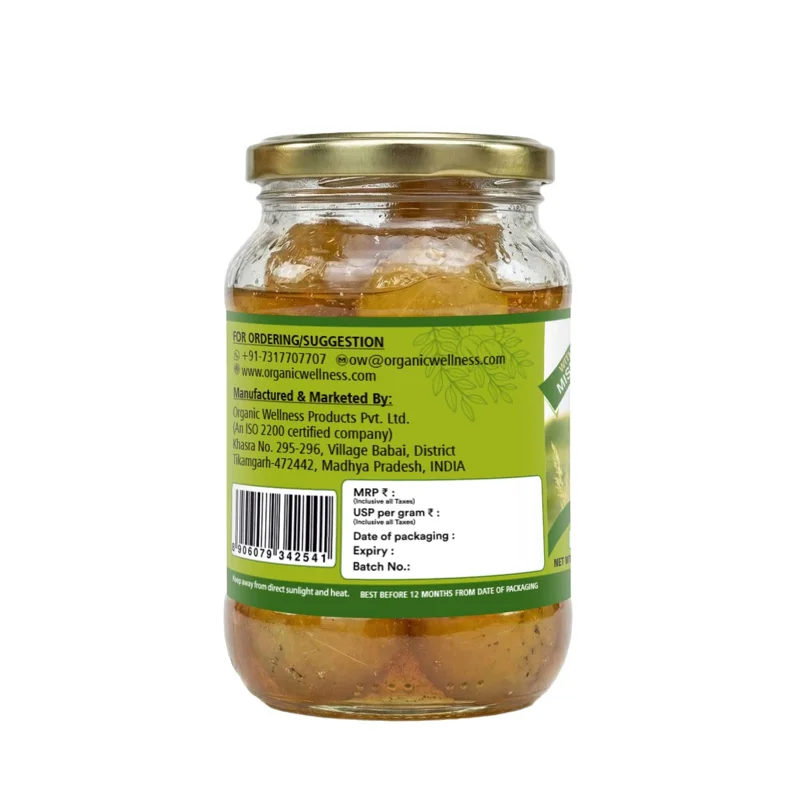 Organic Wellness Amla Murabba – Certified Organic – Traditional Gooseberry Preserve – 350 g thumbnail