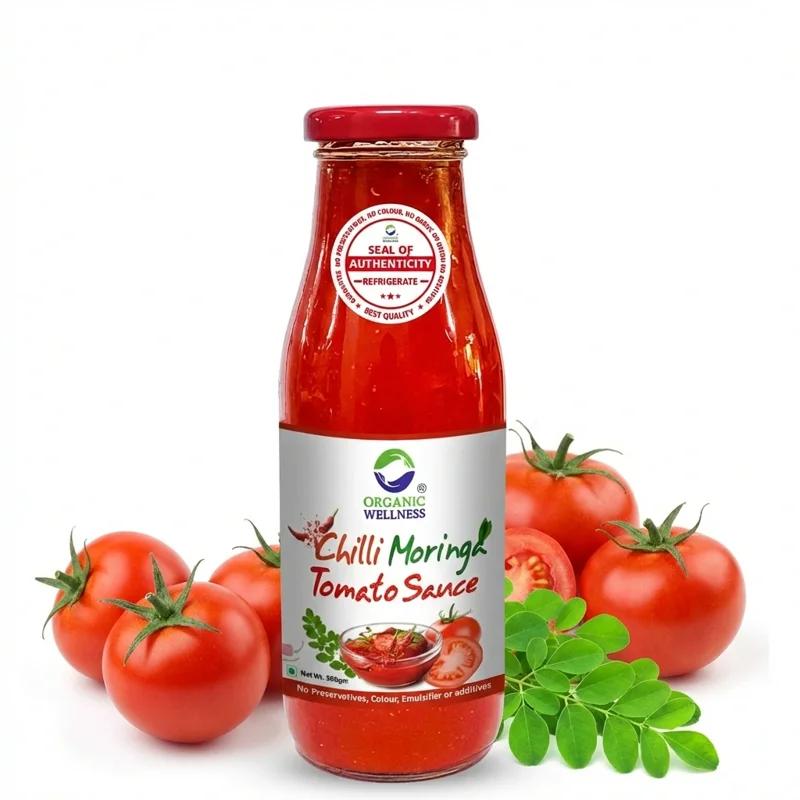 Organic Wellness Chilli Moringa Tomato Sauce – 100% Natural – No Preservatives – 350 g
