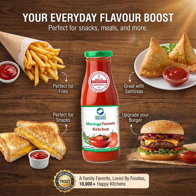 Organic Wellness Moringa Tomato Ketchup – 100% Natural – No Preservatives – 350 g thumbnail