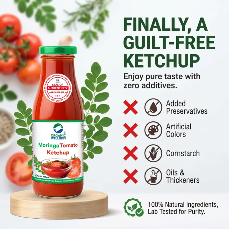 Organic Wellness Moringa Tomato Ketchup – 100% Natural – No Preservatives – 350 g thumbnail