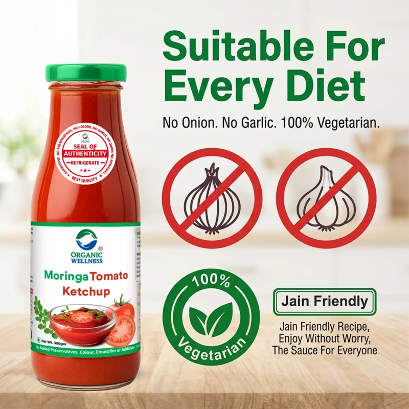 Organic Wellness Moringa Tomato Ketchup – 100% Natural – No Preservatives – 350 g thumbnail