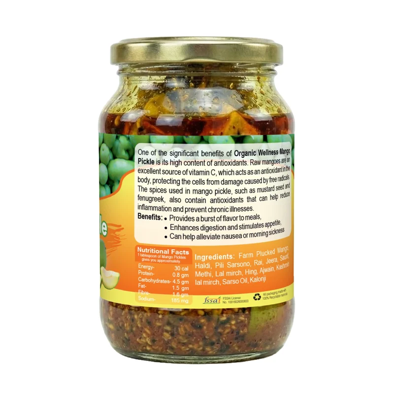 Organic Wellness Mango Pickle – Certified Organic – Traditional Recipe – 250 g thumbnail