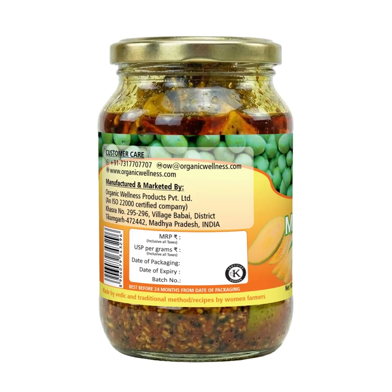 Organic Wellness Mango Pickle – Certified Organic – Traditional Recipe – 250 g thumbnail