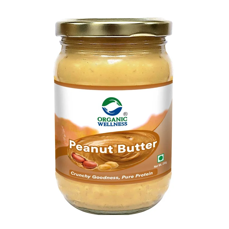 Organic Wellness Peanut Butter – Creamy & Natural – No Added Sugar – 250 g