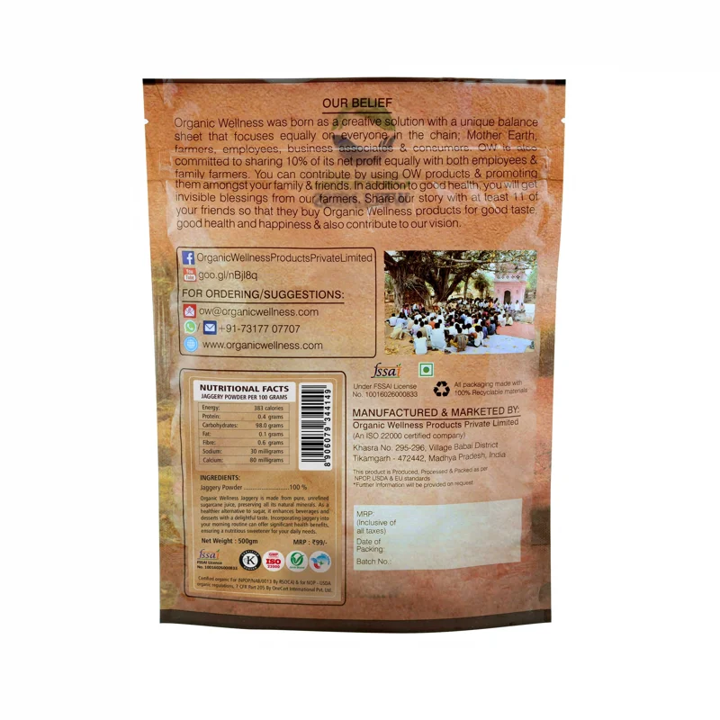 Organic Wellness Jaggery Powder – Unrefined Gud Powder – Chemical Free – 500 g thumbnail
