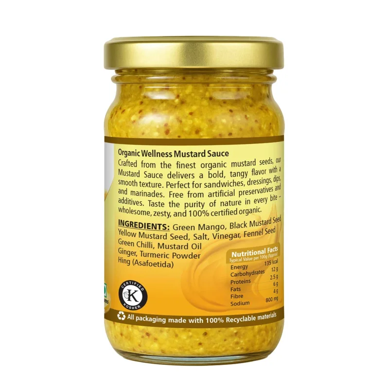 Organic Wellness Kasundi Mustard Sauce 200g – Certified Organic – No Preservatives, No Colour thumbnail