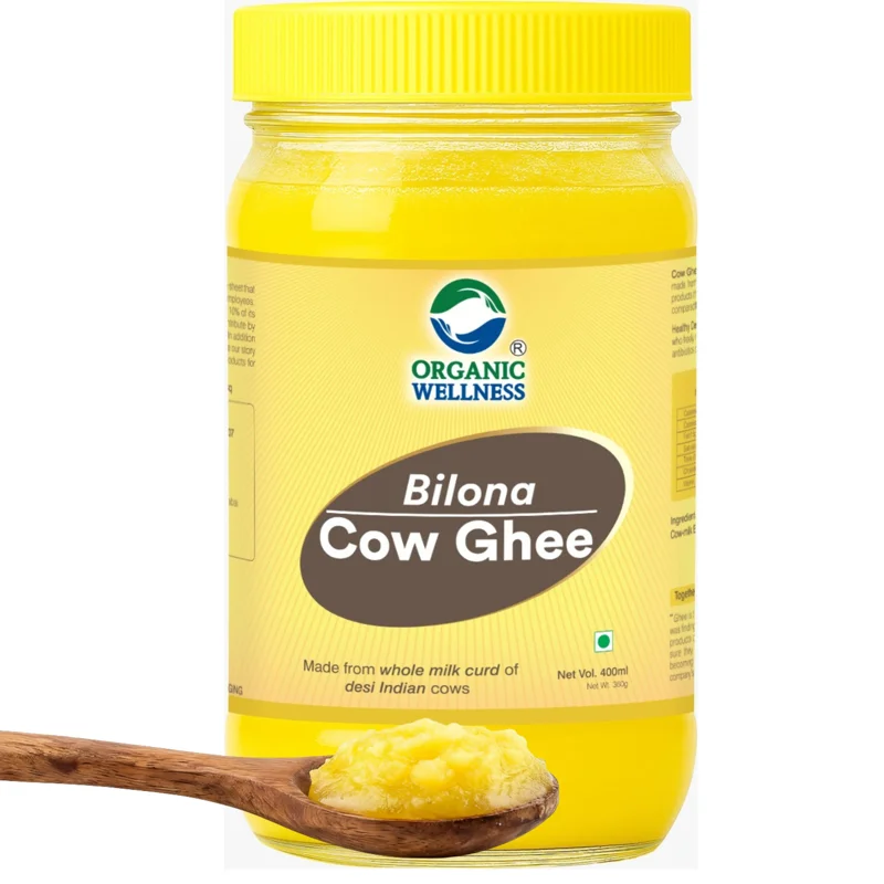 Organic Wellness Desi Bilona A2 Cow Ghee 400ml – Pure, Handmade