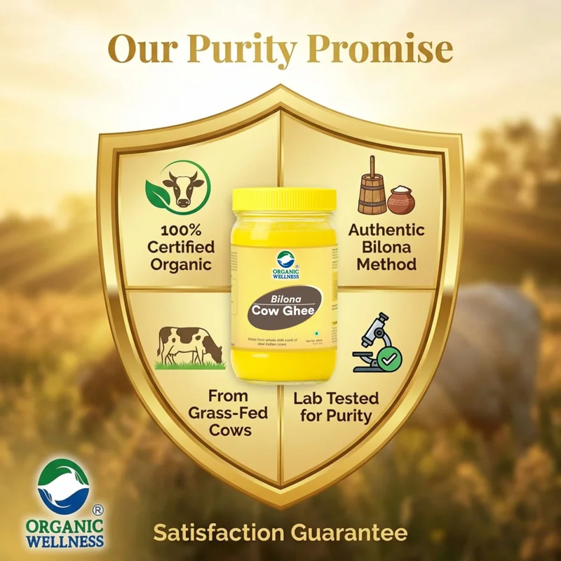 Organic Wellness Desi Bilona A2 Cow Ghee 400ml – Pure, Handmade thumbnail