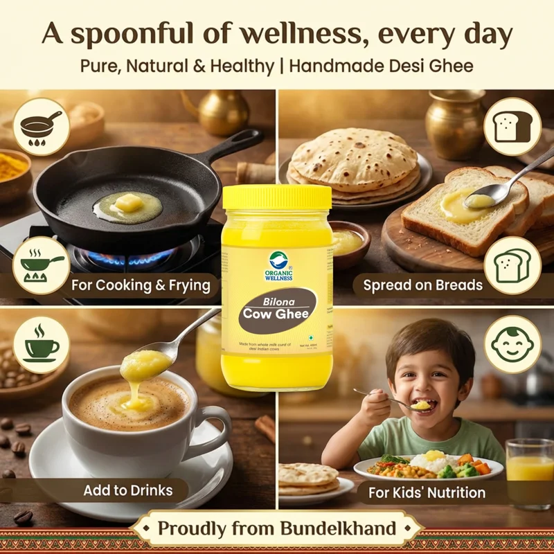 Organic Wellness Desi Bilona A2 Cow Ghee 400ml – Pure, Handmade thumbnail