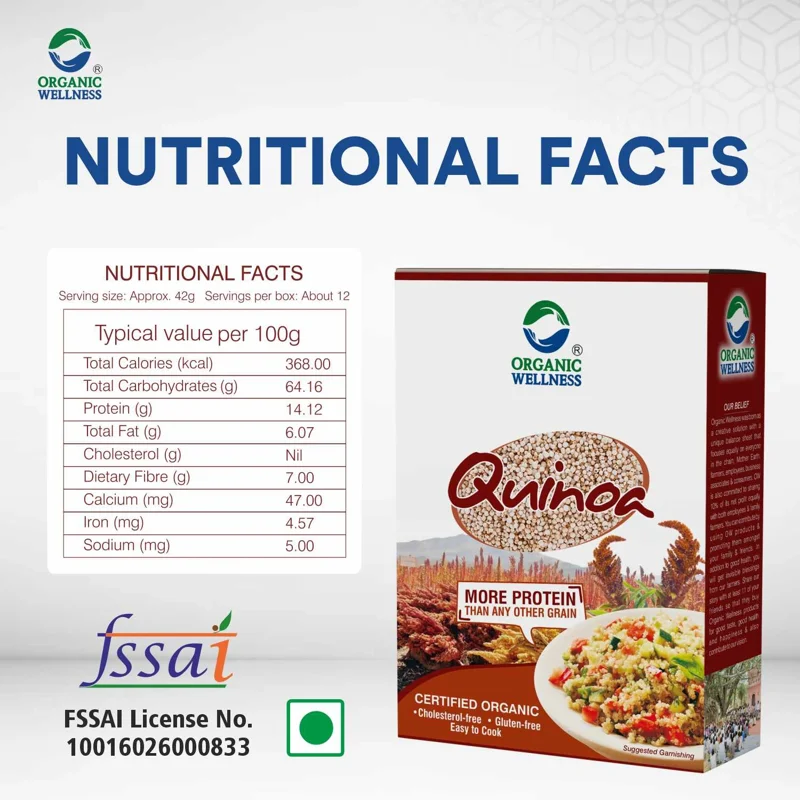 Organic Wellness Quinoa – Enriched with Proteins & Fibre – High Protein – 500 g thumbnail