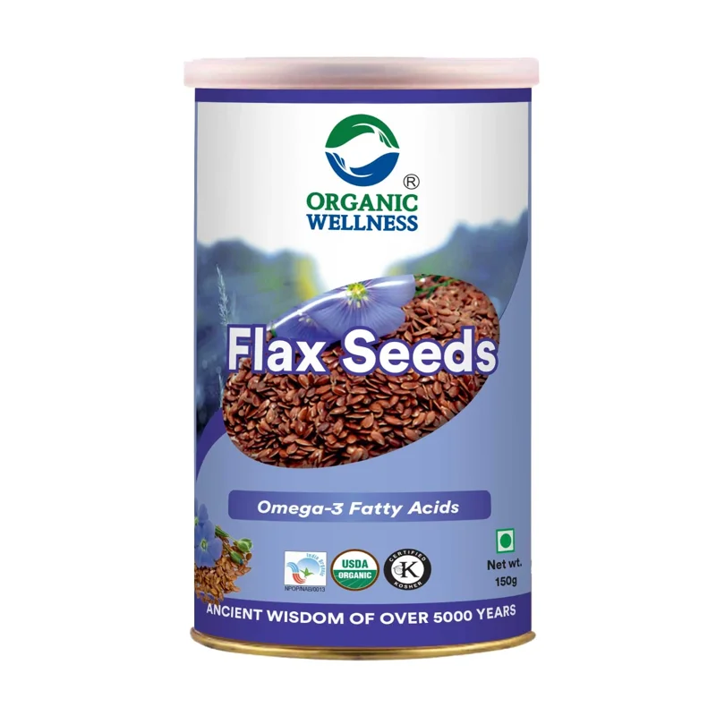 Organic Wellness Flax Seeds – Certified Organic – Rich in Omega-3 – 150 g