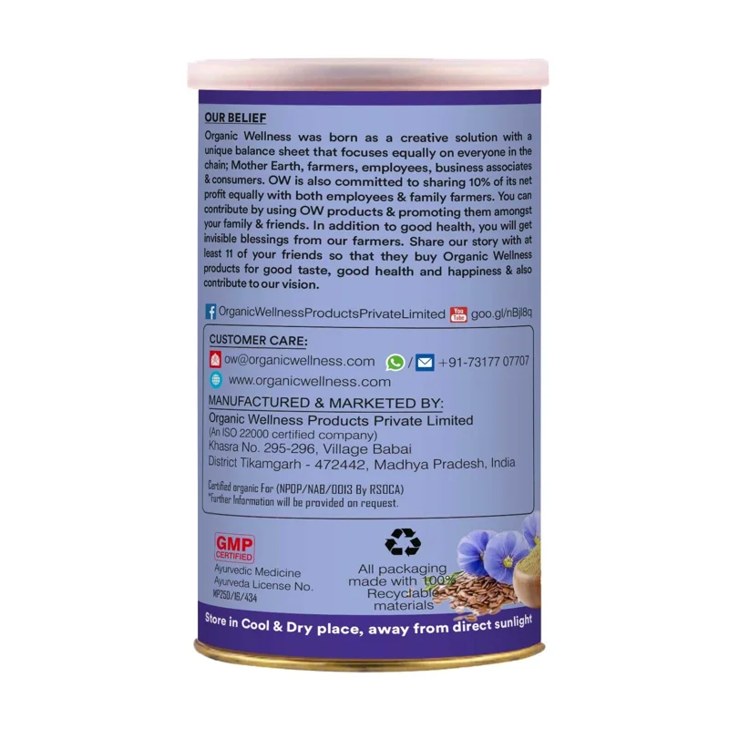 Organic Wellness Flax Seeds – Certified Organic – Rich in Omega-3 – 150 g thumbnail