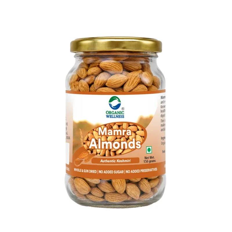 Organic Wellness Mamra Almond – Premium Indian Almonds – High Protein – 150 g