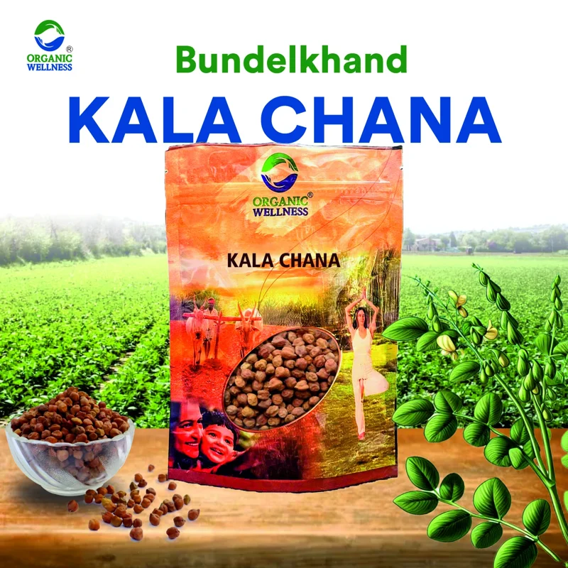 Organic Wellness Kala Chana – Whole Black Chickpeas – Bundelkhand Sourced – 450 g