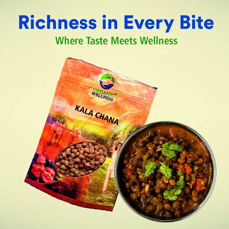 Organic Wellness Kala Chana – Whole Black Chickpeas – Bundelkhand Sourced – 450 g thumbnail