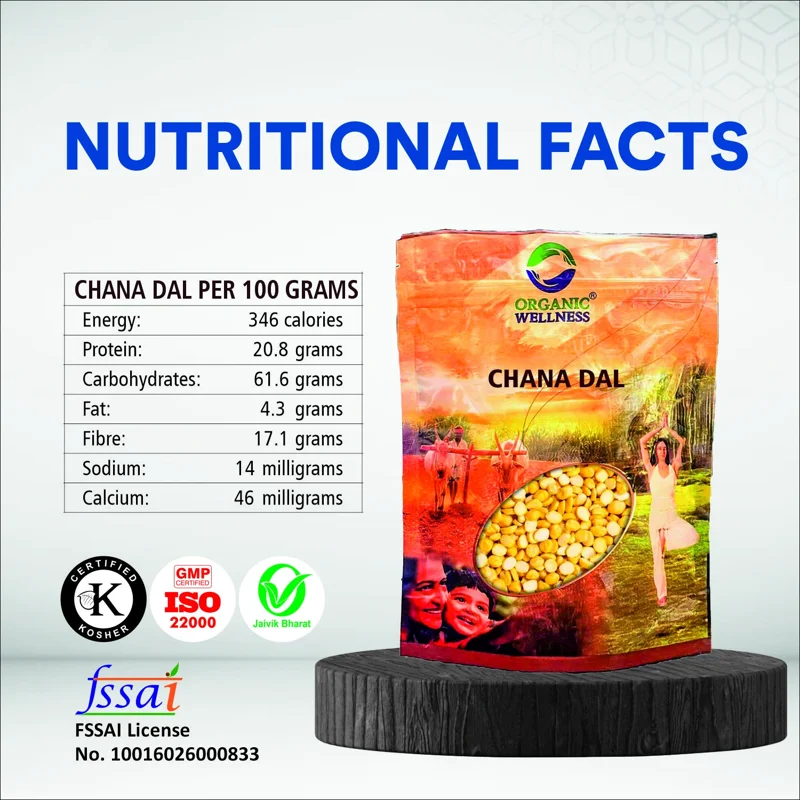 Organic Wellness Chana Dal – Split Bengal Gram – Bundelkhand Sourced – 450 g thumbnail