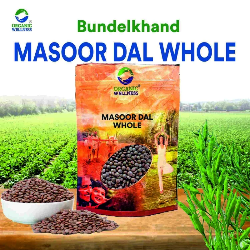 Organic Wellness Masoor Dal Whole – Whole Red Lentils – Bundelkhand Sourced – 450 g
