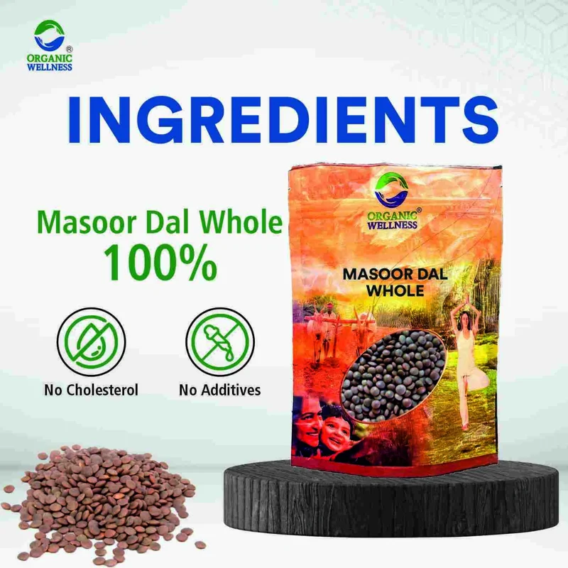 Organic Wellness Masoor Dal Whole – Whole Red Lentils – Bundelkhand Sourced – 450 g thumbnail