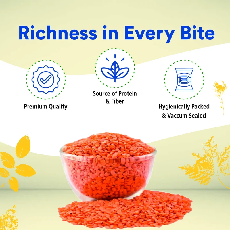 Organic Wellness Masoor Dal Split – Red Lentils – Bundelkhand Sourced – 450 g thumbnail
