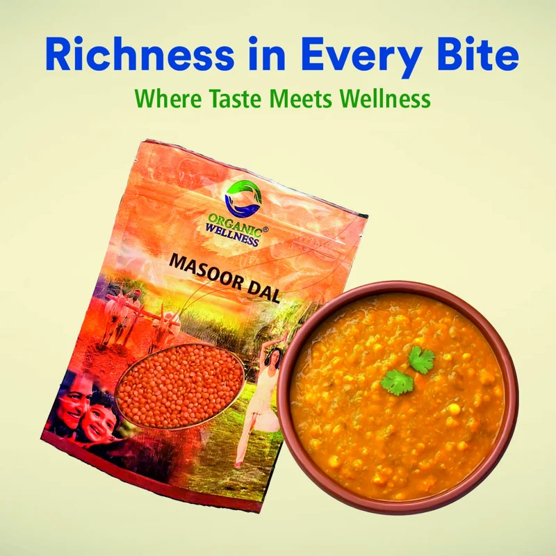 Organic Wellness Masoor Dal Split – Red Lentils – Bundelkhand Sourced – 450 g thumbnail