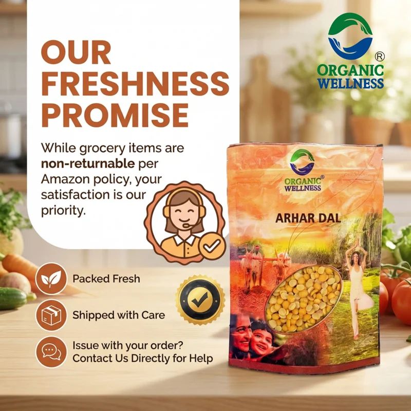 Organic Wellness Arhar Dal (Toor Dal) – Pigeon Pea – Bundelkhand Sourced – 450 g thumbnail