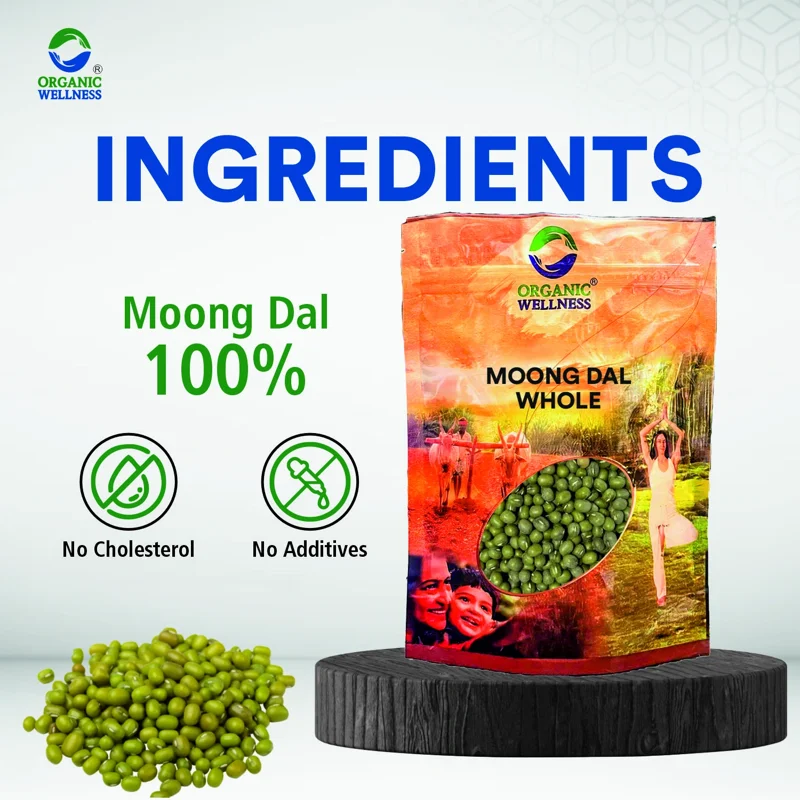 Organic Wellness Moong Dal Whole – Green Gram – Bundelkhand Sourced – 450 g thumbnail