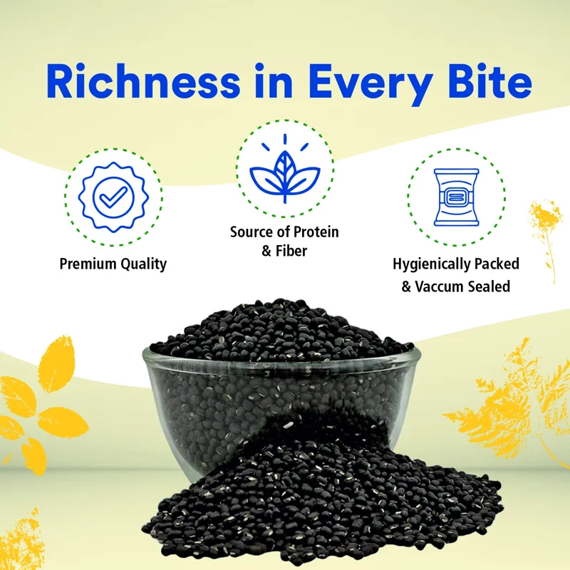 Organic Wellness Urad Dal Whole – Black Gram – Bundelkhand Sourced – 450 g thumbnail