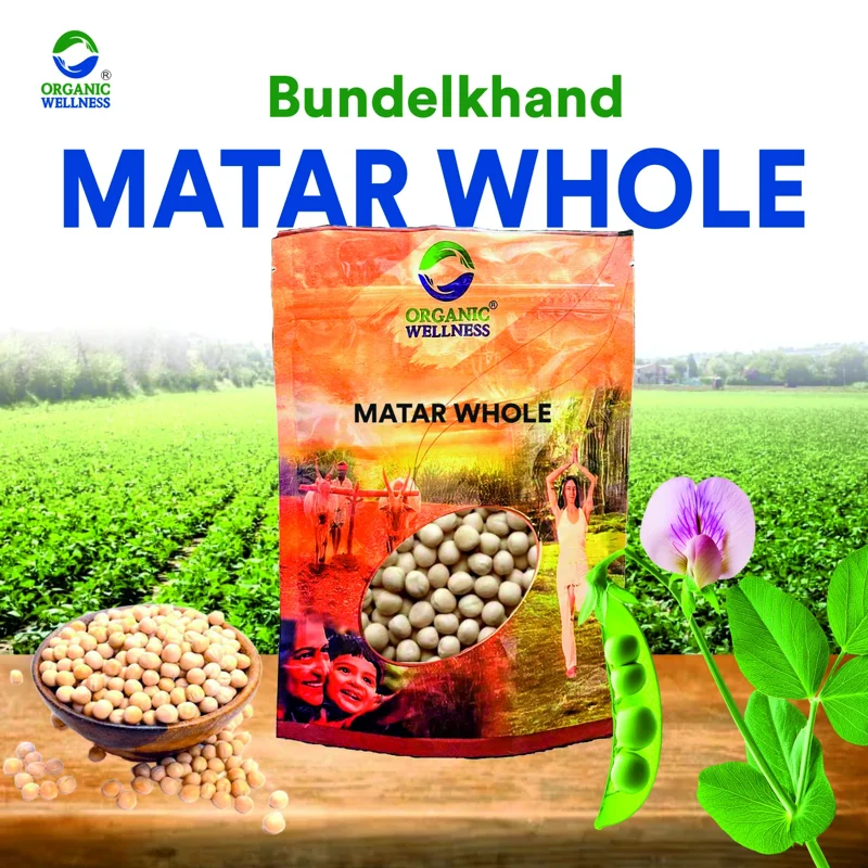 Organic Wellness Matar Whole – Whole Green Peas – Bundelkhand Sourced – 450 g