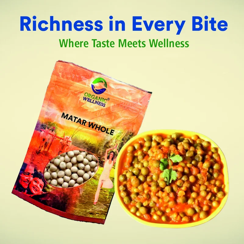 Organic Wellness Matar Whole – Whole Green Peas – Bundelkhand Sourced – 450 g thumbnail
