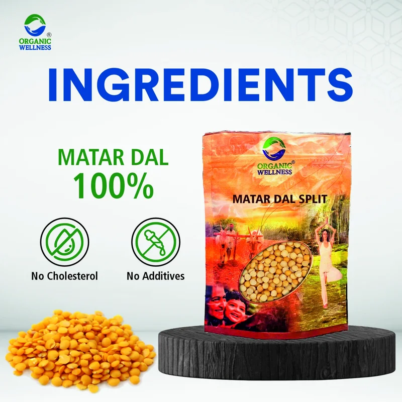 Organic Wellness Matar Dal – Split Green Peas – Stone-Ground – 450 g thumbnail