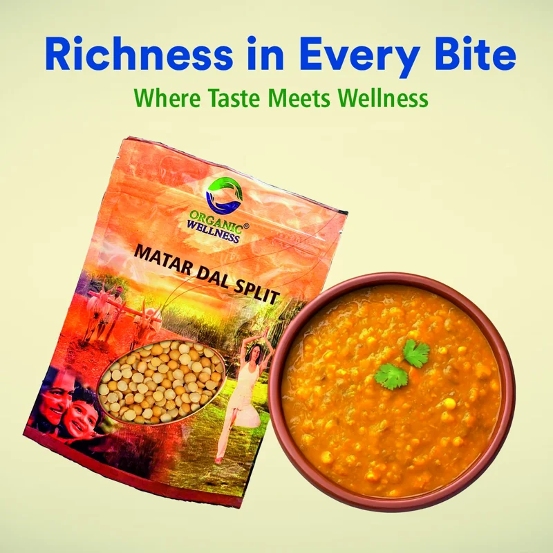 Organic Wellness Matar Dal – Split Green Peas – Stone-Ground – 450 g thumbnail