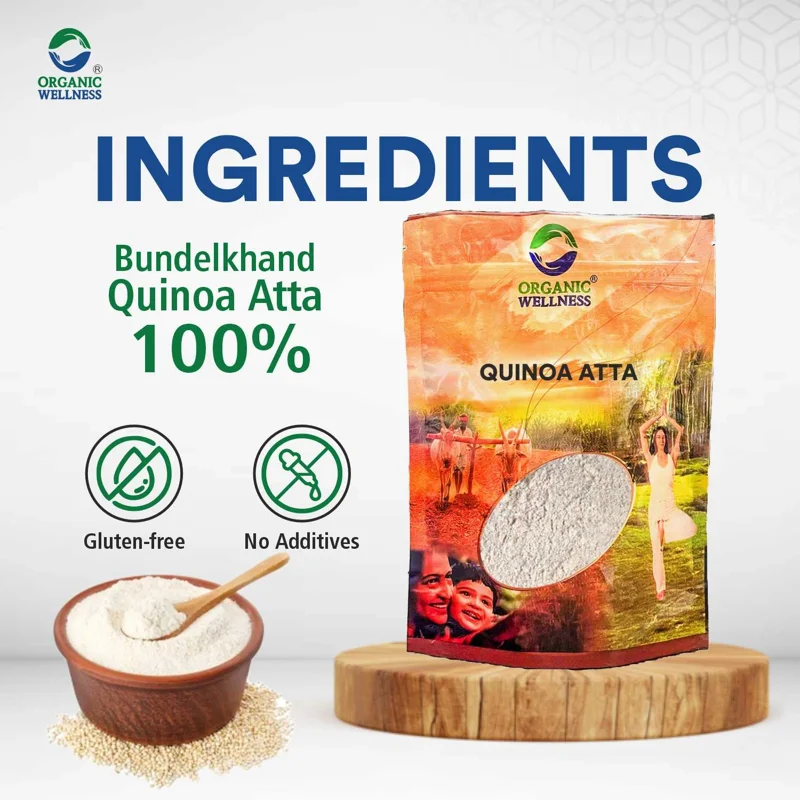 Organic Wellness Quinoa Atta – Gluten Free – High Protein, Stone-Ground – 450 g thumbnail