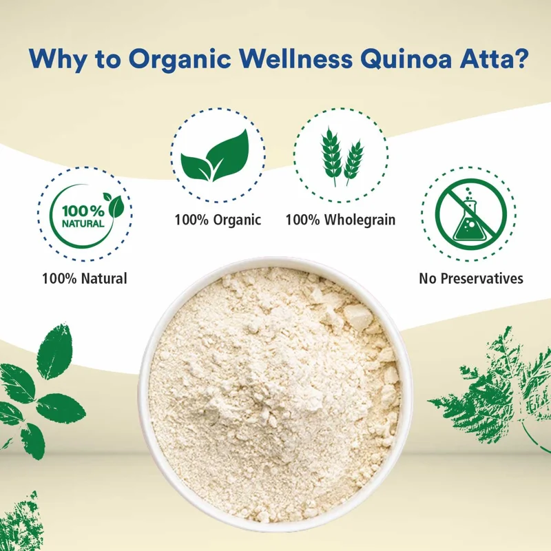 Organic Wellness Quinoa Atta – Gluten Free – High Protein, Stone-Ground – 450 g thumbnail
