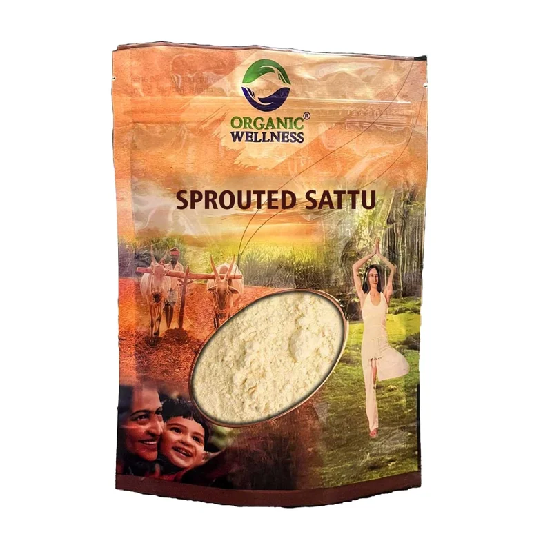 Organic Wellness Sprouted Sattu – High Protein Energy Drink Mix – 450 g