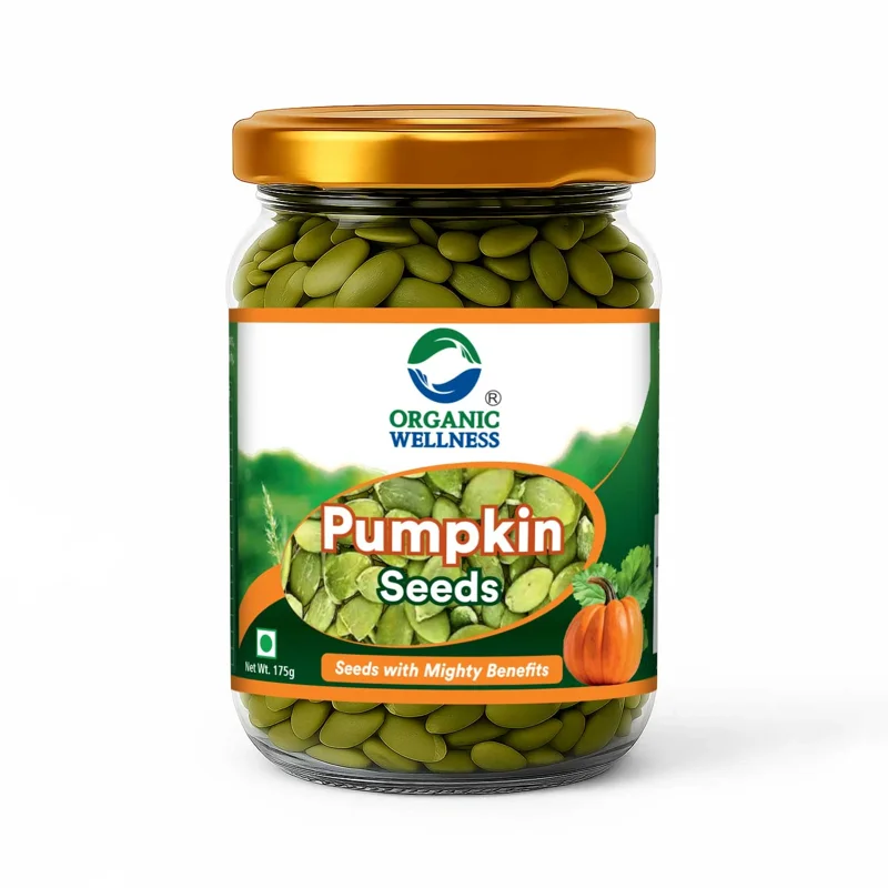 Organic Wellness Pumpkin Seeds – Certified Organic – AAA Grade, Protein & Zinc Rich – 175 g