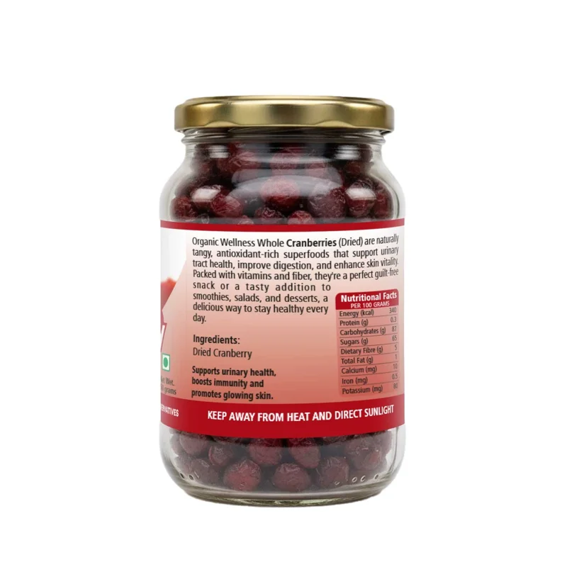 Organic Wellness Cranberry – Antioxidant Rich – Delicious Chewy Snack – 150 g thumbnail